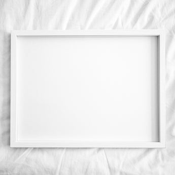 White BOX FRAME with white spacer and plasti-glass - A4, A2, A1, A0