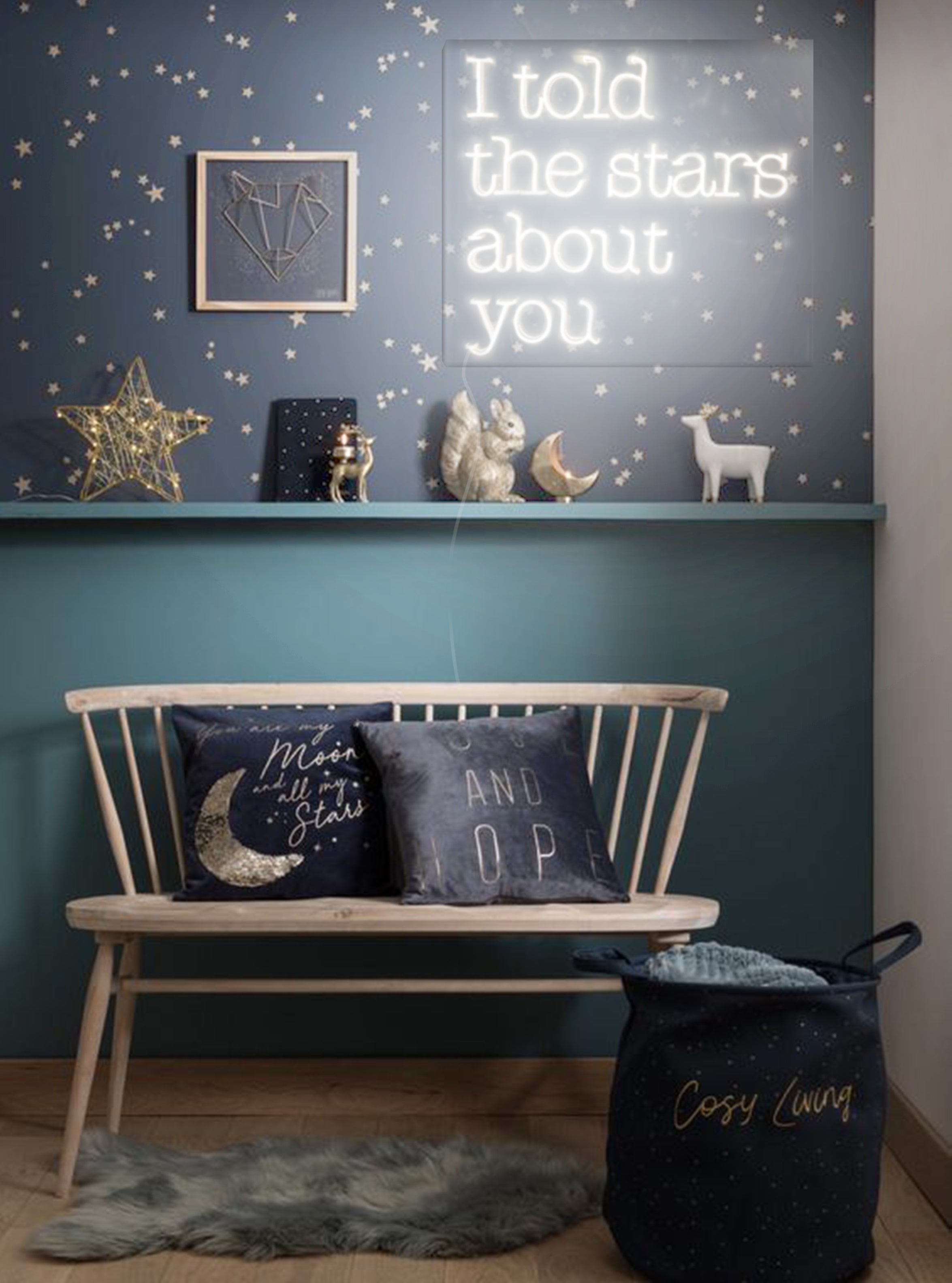 I Told the Stars About You - Warm White Nursery NEON Sign