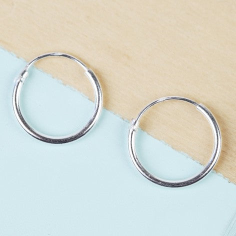 Small thin sterling sales silver hoop earrings