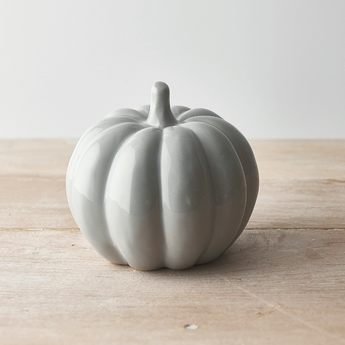 10cm Grey Ceramic Pumpkin