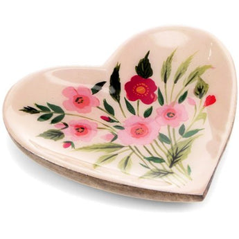 Heart Shaped Wooden Trinket, 11cm