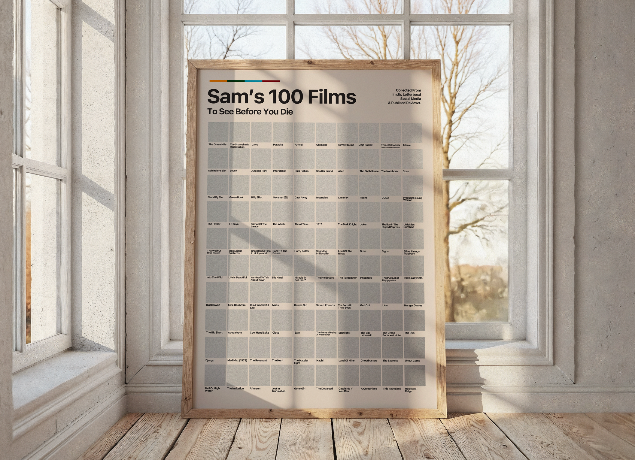 A2 Large 100 Movies Scratch-Off Poster – Film & Movie Lovers, Film Fans, and Cinema Buffs. Christmas, Birthday, Anniversary 1