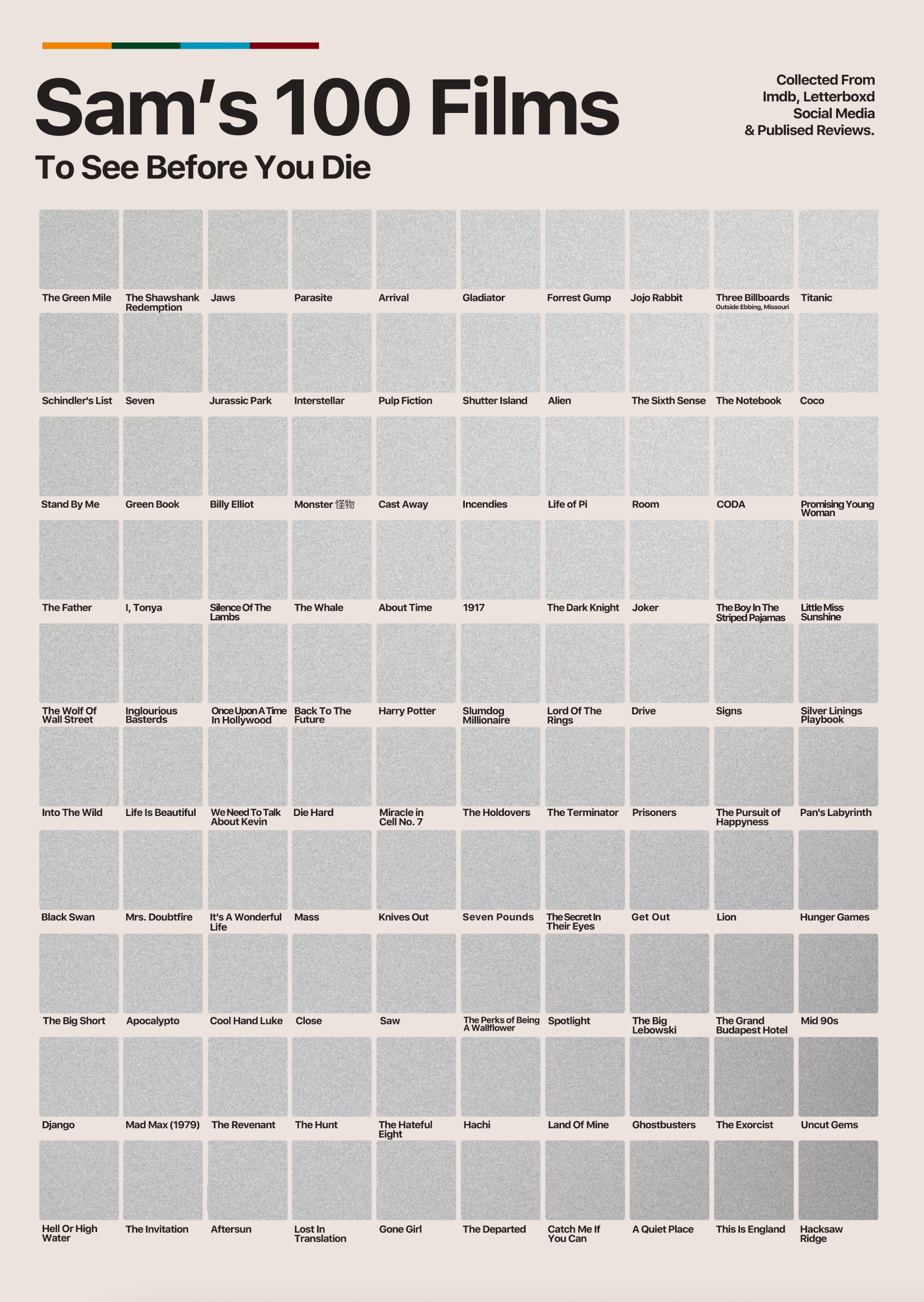 A2 Large 100 Movies Scratch-Off Poster – Film & Movie Lovers, Film Fans, and Cinema Buffs. Christmas, Birthday, Anniversary 3