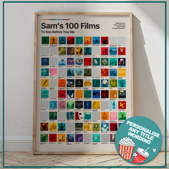 A2 Large 100 Movies Scratch-Off Poster – Film & Movie Lovers, Film Fans, and Cinema Buffs. Christmas, Birthday, Anniversary
