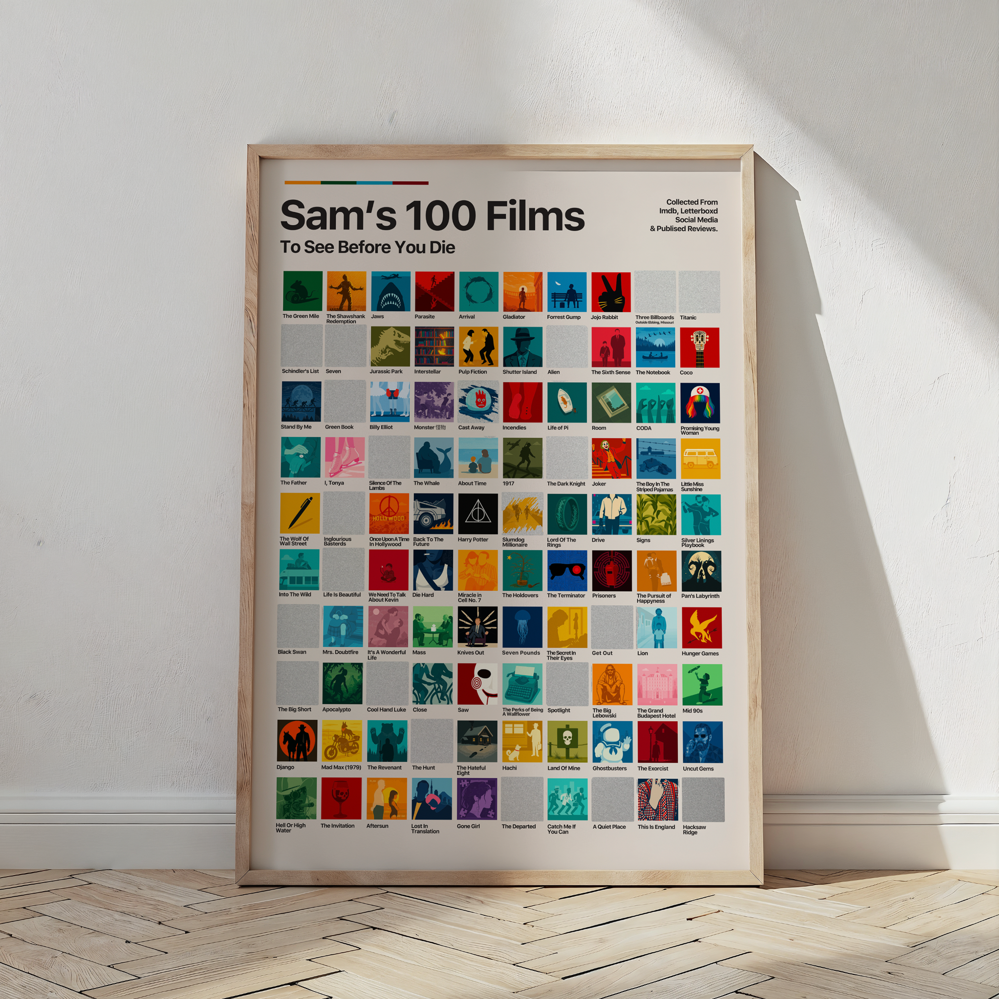 A2 Large 100 Movies Scratch-Off Poster – Film & Movie Lovers, Film Fans, and Cinema Buffs. Christmas, Birthday, Anniversary 7
