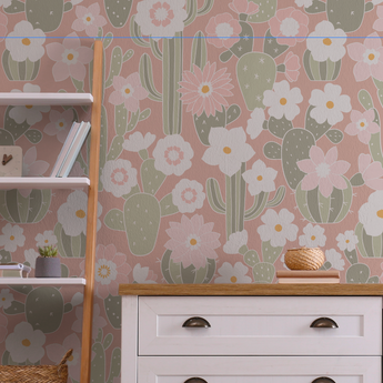 Cactus Desert Ranch Pattern Wall Mural - Wallpaper Traditional or Peel and Stick 2