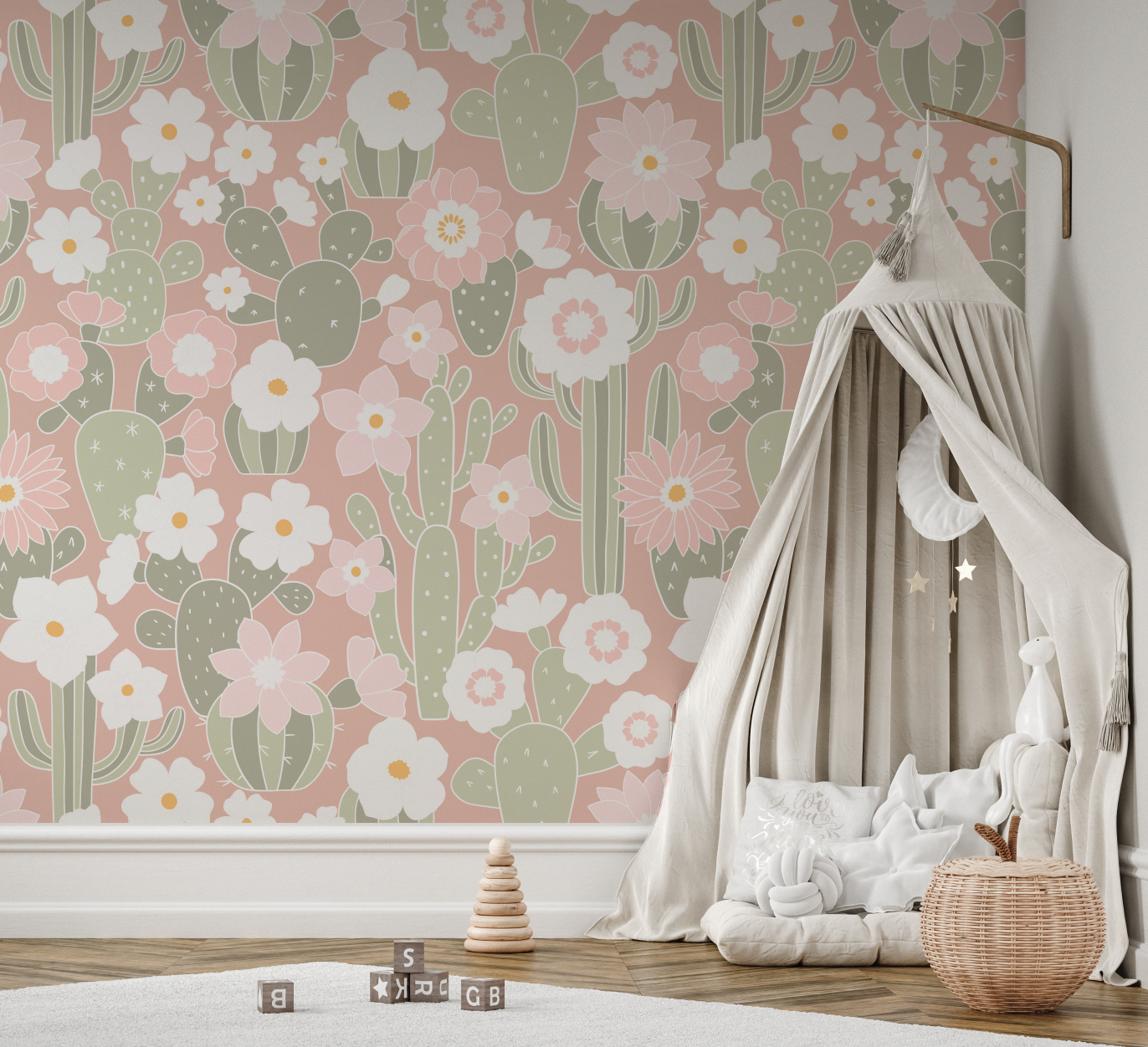 Cactus Desert Ranch Pattern Wall Mural - Wallpaper Traditional or Peel and Stick 5