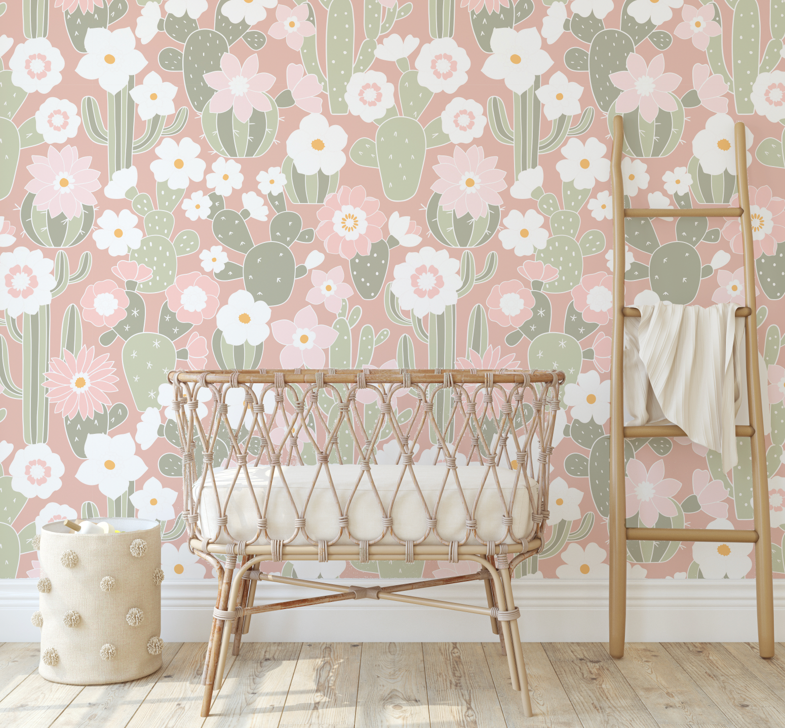 Cactus Desert Ranch Pattern Wall Mural - Wallpaper Traditional or Peel and Stick 6