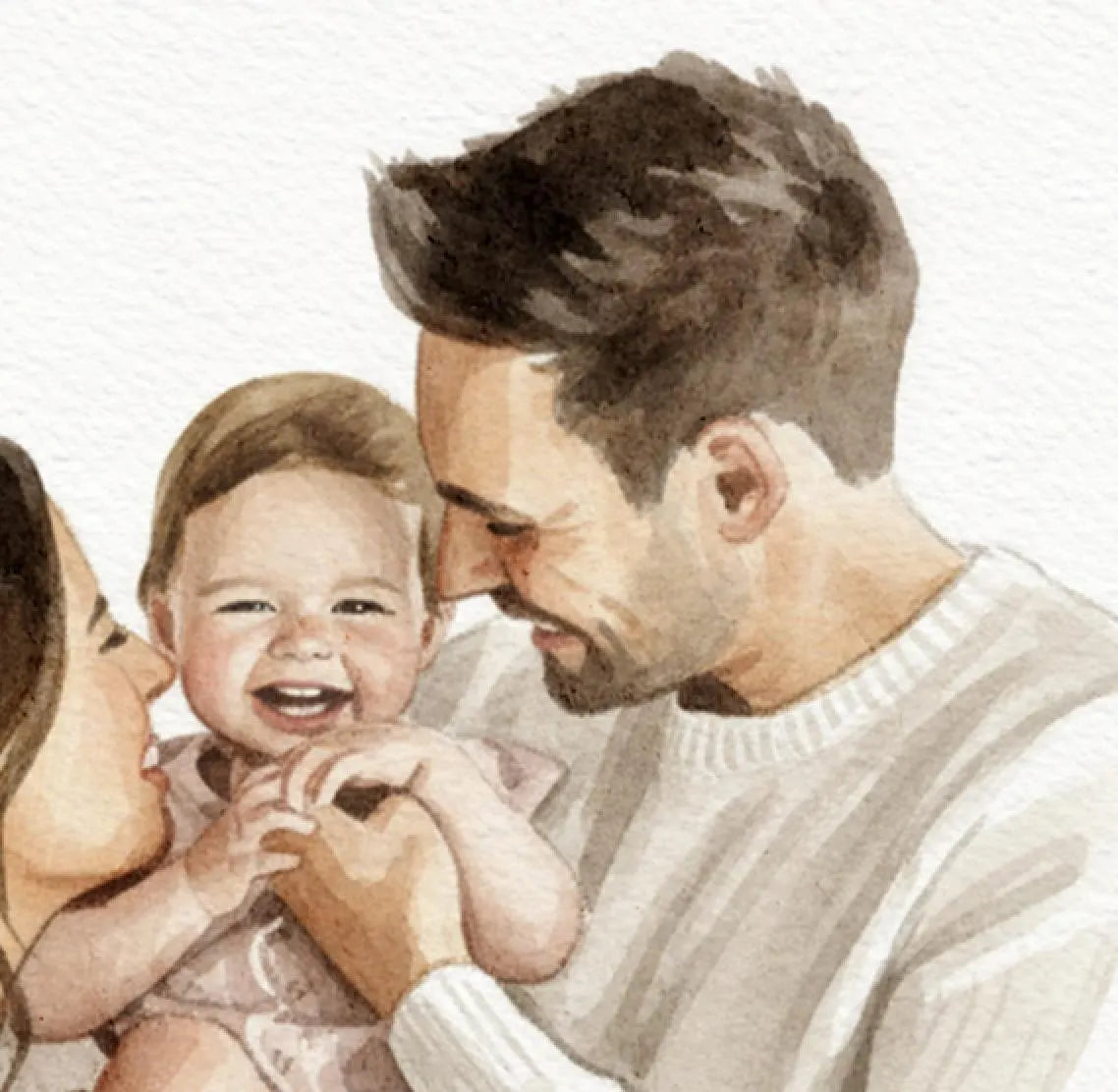 Custom Family Portrait from photo - Hand-Drawn Illustration / Painting - Mothers day, Fathers day, Children, Grandparents 9