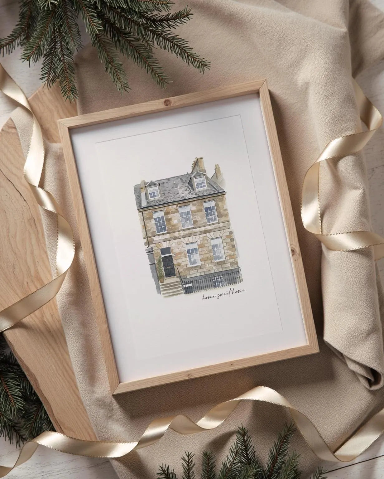 Custom House warming gift Portrait from photo - Hand-Drawn Illustration / Painting 4