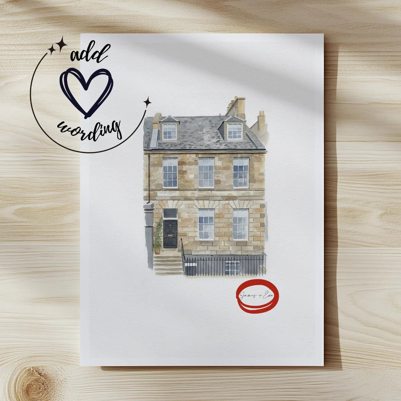 Custom House warming gift Portrait from photo - Hand-Drawn Illustration / Painting 8