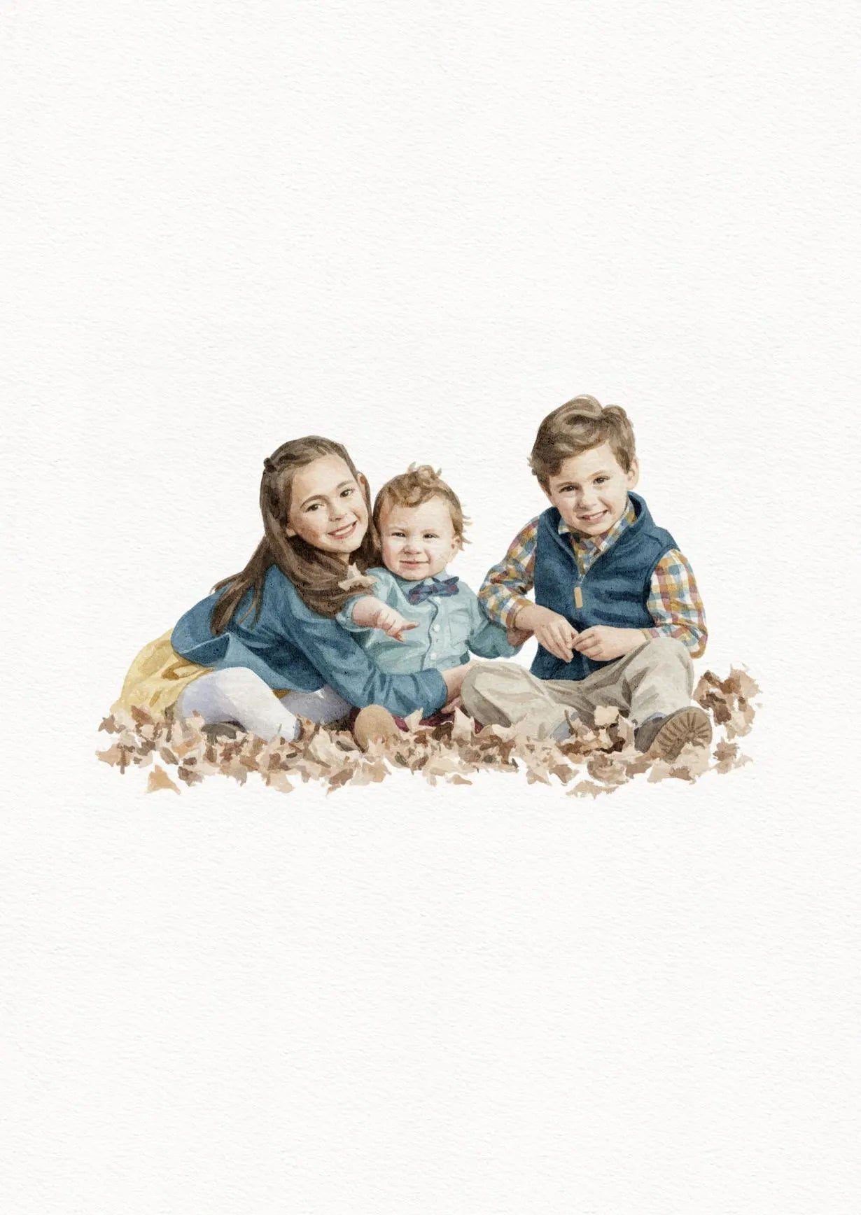 Custom Newborn Baby Children Portrait from photo - Hand-Drawn Illustration / Painting - Mothers day, Fathers day, Grandparents Gift 4