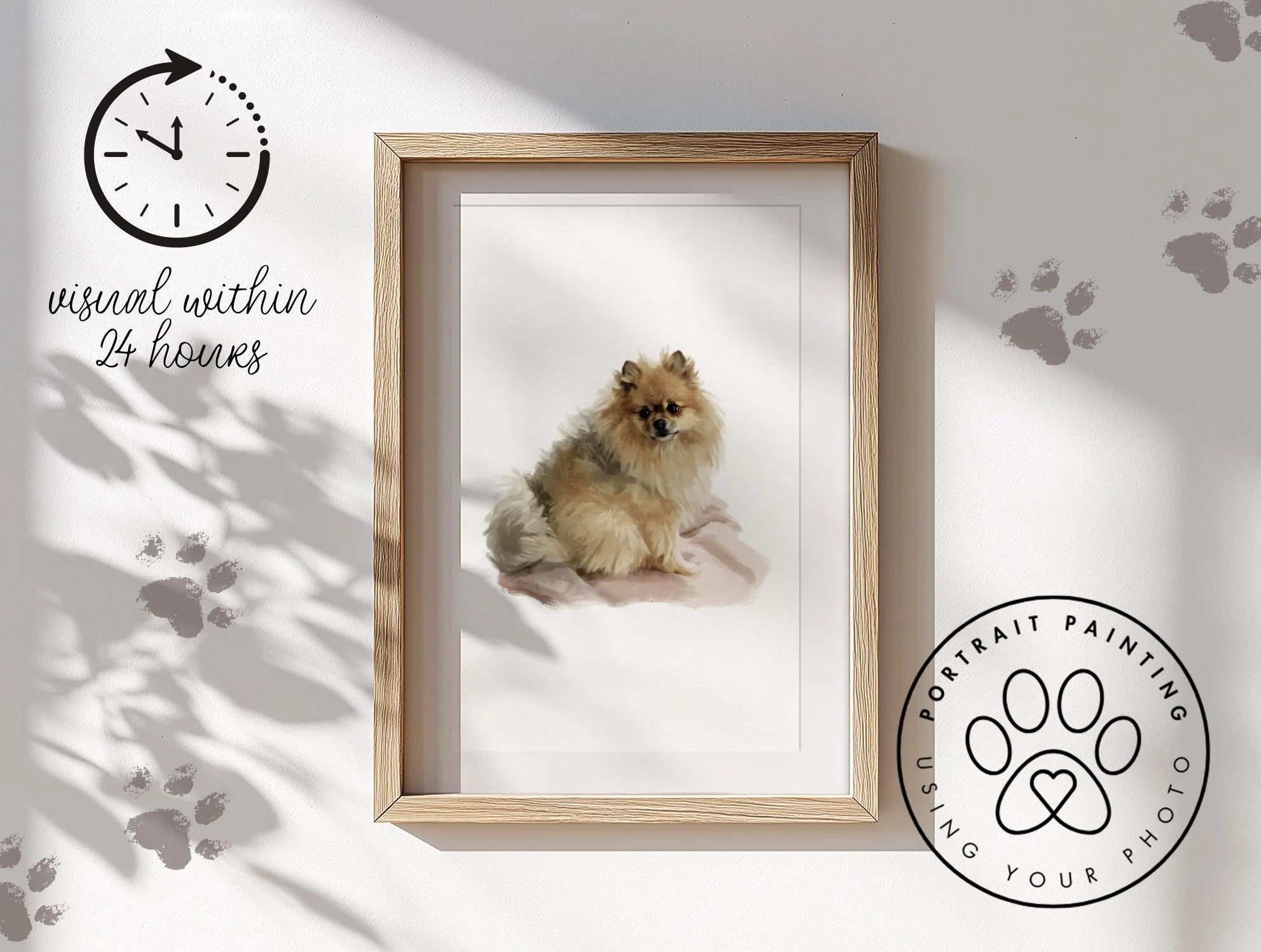Custom Pet Portrait from photo - Hand-Drawn Illustration / Painting
