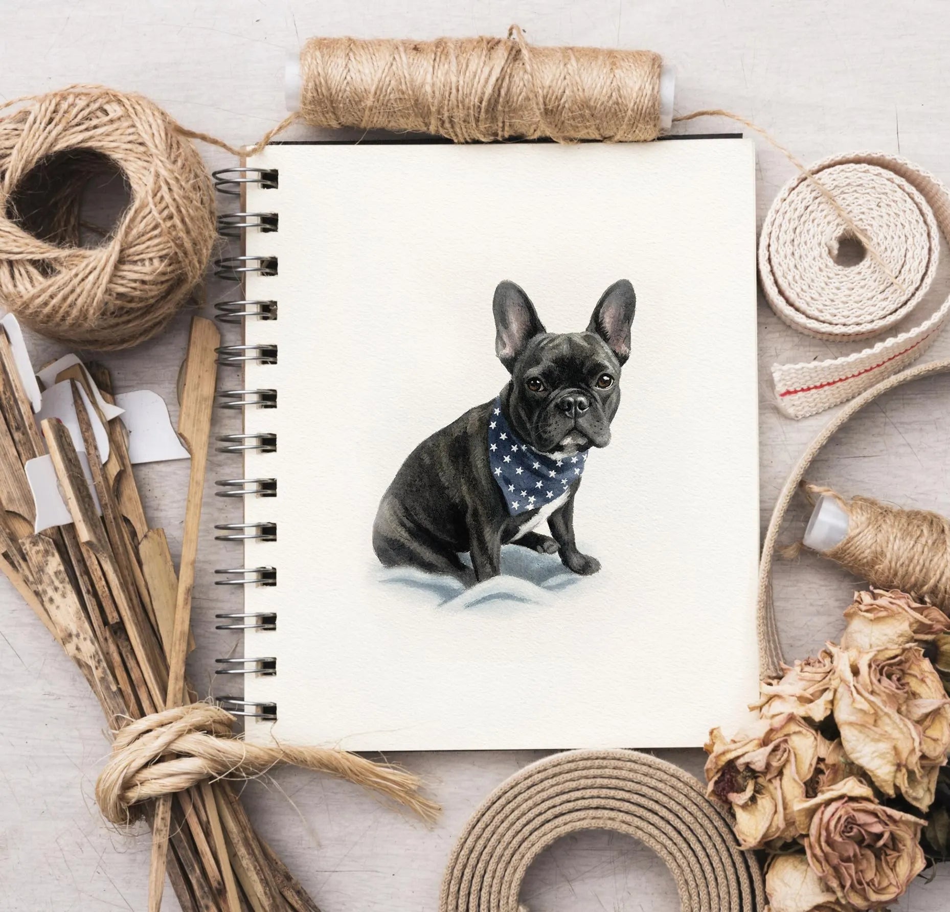 Custom Pet Portrait from photo - Hand-Drawn Illustration / Painting 1