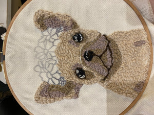 Punch Needle Kit For Beginners. Frenchie French Bulldog Dog lover Craft Kit. Make Your Own. Personalised pup gift.