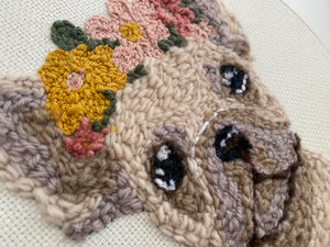 Punch Needle Kit For Beginners. Frenchie French Bulldog Dog lover Craft Kit. Make Your Own. Personalised pup gift.