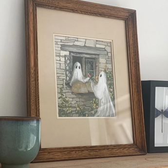 I love you Boo - Ghost Cute Unframed Print - Halloween Fall Autumn Decor 2