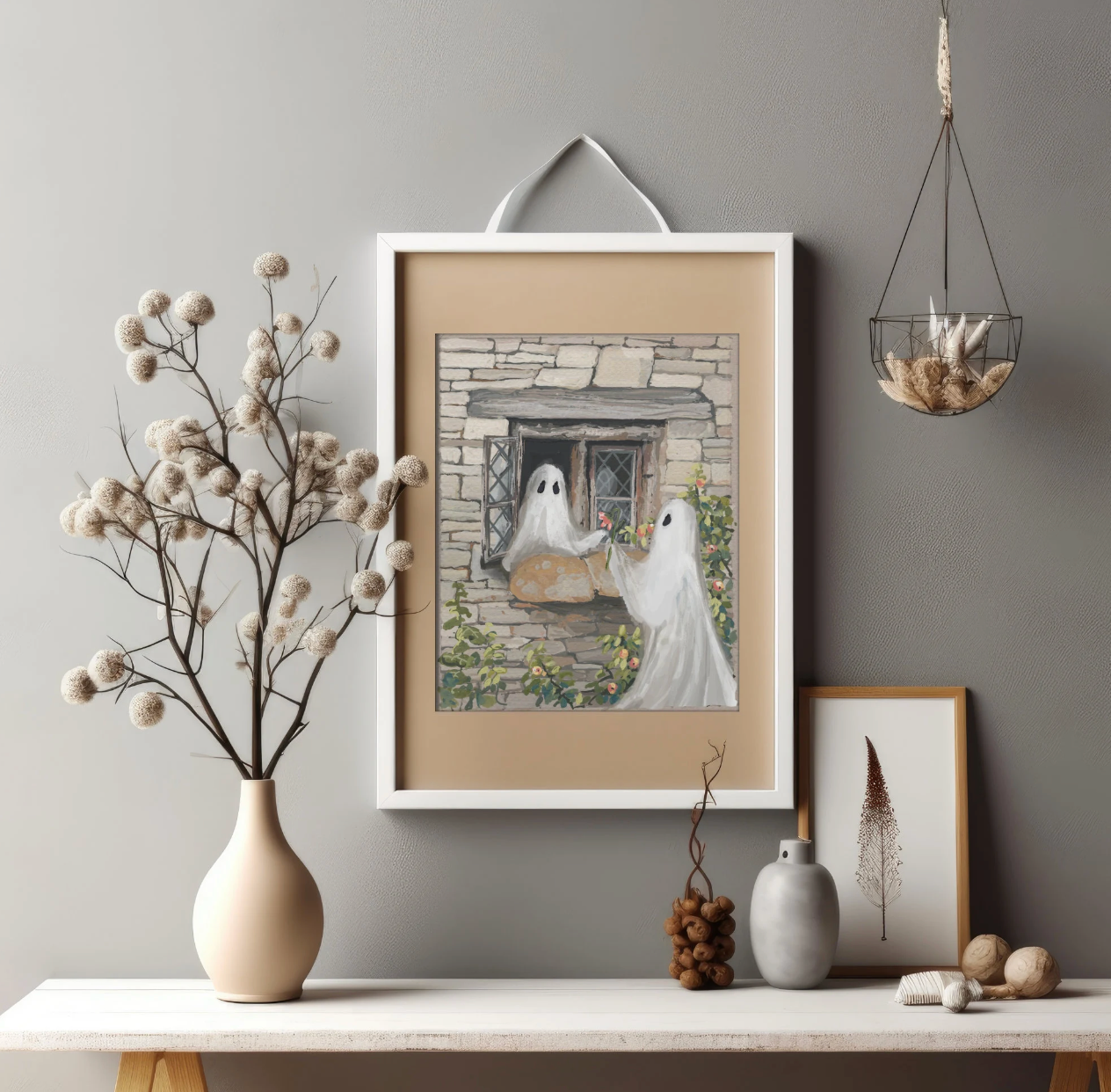 I love you Boo - Ghost Cute Unframed Print - Halloween Fall Autumn Decor 3