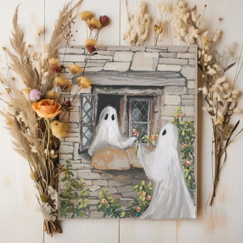 I love you Boo - Ghost Cute Unframed Print - Halloween Fall Autumn Decor 1