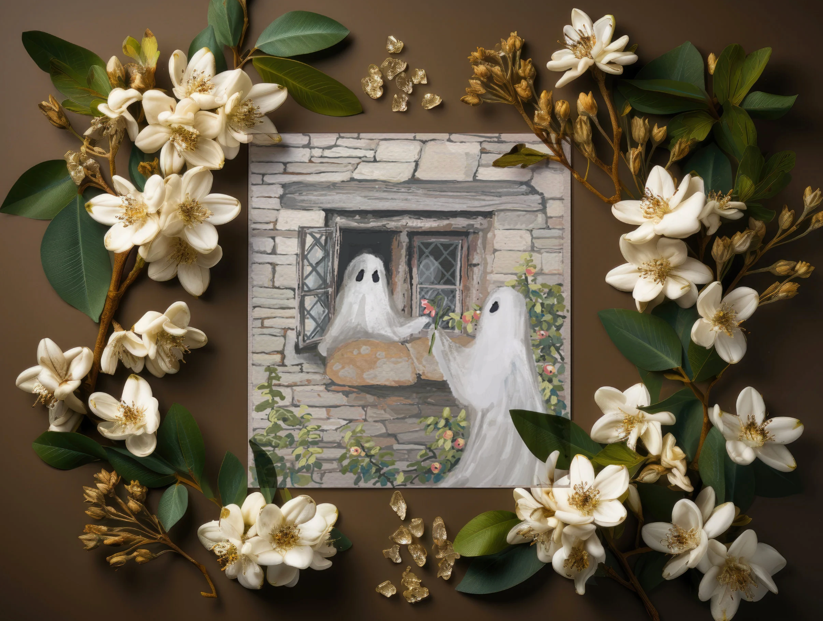  I love you Boo - Ghost Cute Unframed Print - Halloween Fall Autumn Decor 4