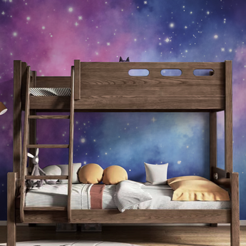  Peel and Stick and Traditional Galaxy Purple Blue and Pink Night Sky Wall Mural Nursery Bedroom Wallpaper - Stars Galaxy and Clouds 4