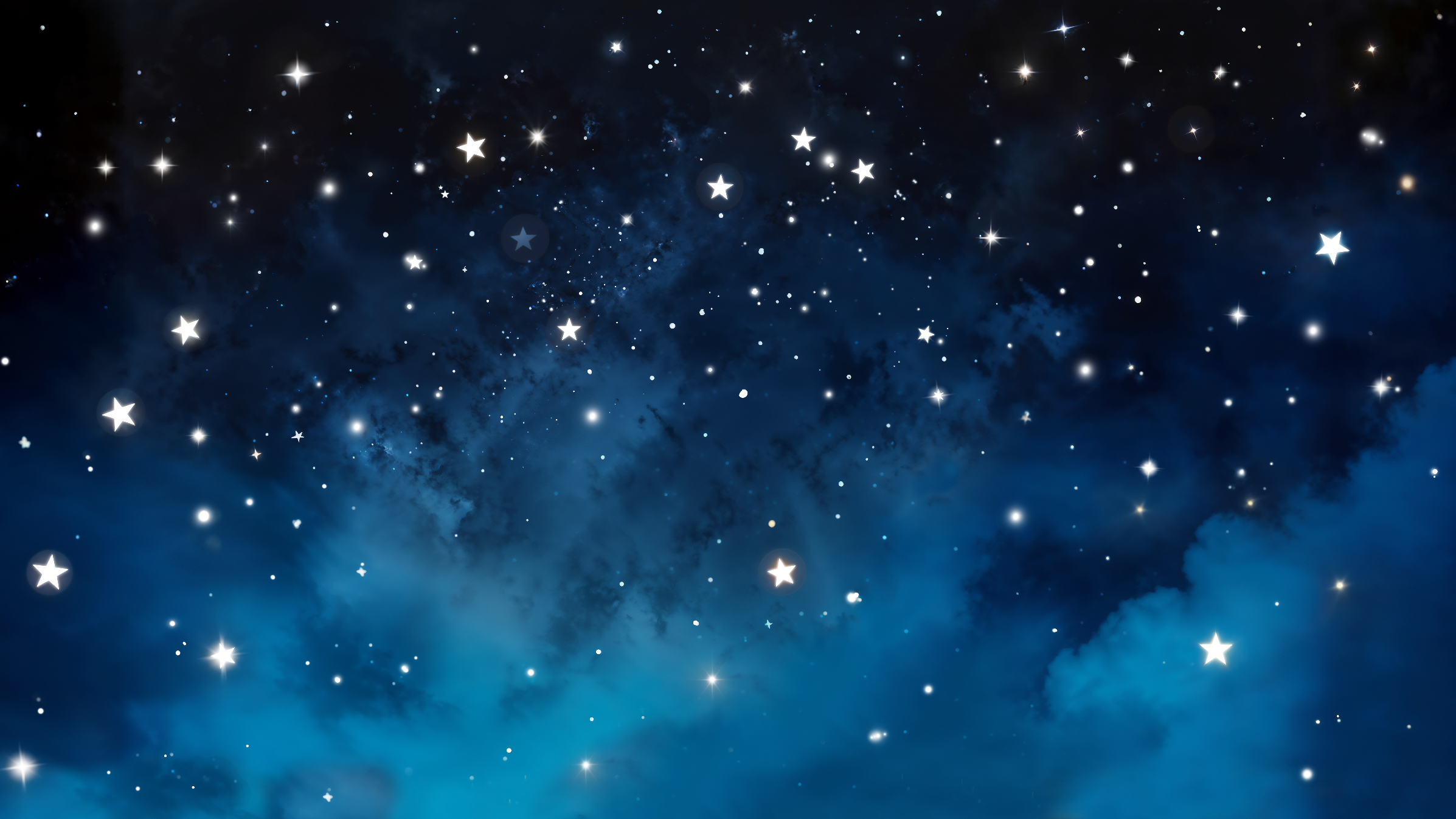 Peel and Stick and Traditional Starry Night Sky Wall Mural Nursery Bedroom Wallpaper - Stars Galaxy and Clouds
