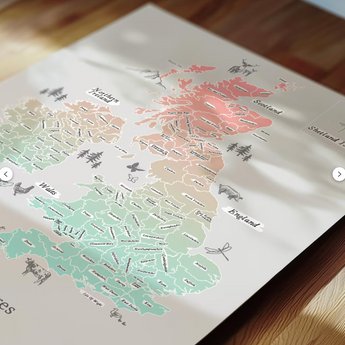Personalised Scratch Off Map Hand drawn Watercolour UK MAP

Our customisable &amp; personalised UK Travel Map Scratch Off Map allows you to track your adventures with scratch tool included in purchase (included with purchase). Pick wording and design from a variety of fonts. Our maps make the perfect gift for couples, families and those dreaming of seeing everywhere on their bucket list!

CHOOSE BETWEEN :
PRINT-No Scratch off - No scratch remove layer, just the print beneath will be printed.
SCRATCH OFF pri