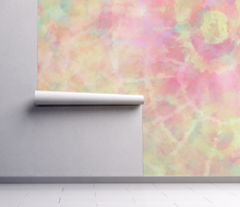 Tie Dye Boho Dreamy Peel and Stick or Traditional Wallpaper Watercolour -  Pink Blue Pastel Peach Rainbow