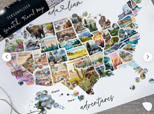 Personalized USA United States Scratch Off Map Hand drawn Watercolour National Parks Map - RV Anniversary Graduation Travelling Gift Explore