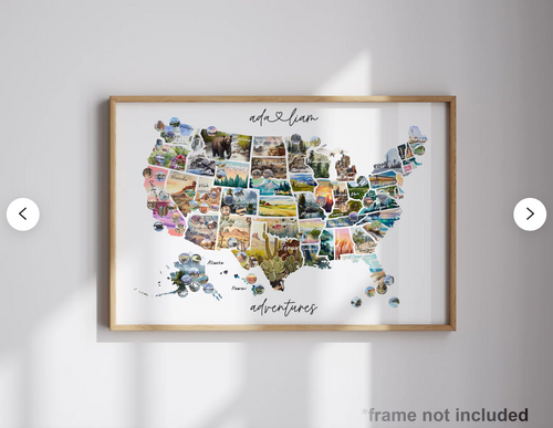 Personalized USA United States Scratch Off Map Hand drawn Watercolour National Parks Map - RV Anniversary Graduation Travelling Gift Explore