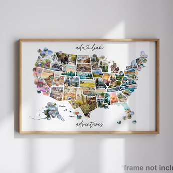 Personalized USA United States Scratch Off Map Hand drawn Watercolour National Parks Map - RV Anniversary Graduation Travelling Gift Explore