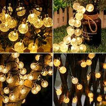 Solar String Lights Outdoor Waterproof, 18M/59Ft 160 LED Fairy Crystal Globe String Lights Solar Powered, Solar Patio Lights with 8 Modes for Lawn, Garden, Yard, Wedding, Party (Warm)