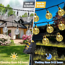 Solar String Lights Outdoor Waterproof, 18M/59Ft 160 LED Fairy Crystal Globe String Lights Solar Powered, Solar Patio Lights with 8 Modes for Lawn, Garden, Yard, Wedding, Party (Warm)