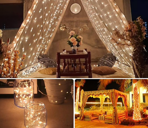 200 LED Bulbs Solar Panel Copper Wire Fairy Light For Christmas Decoration