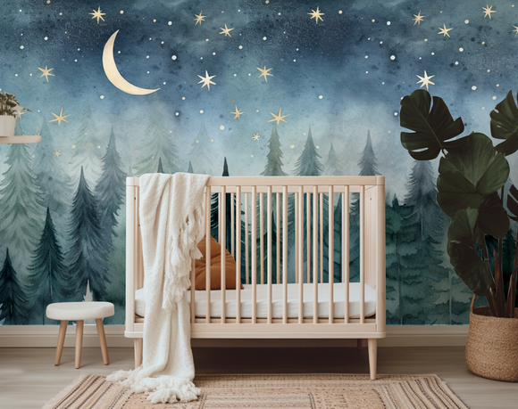 Home / Peel and Stick Starry Night Sky Wall Mural Nursery Bedroom ...