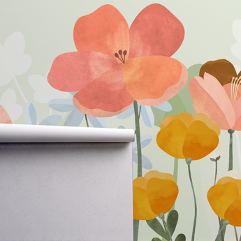 Flower Bloom Mural - Peel and Stick and Traditional Wallpaper Wall Mural  1