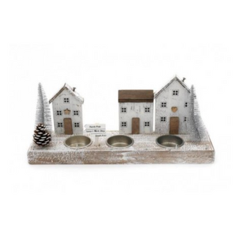 Winter Village Tlight Holder, 30cm