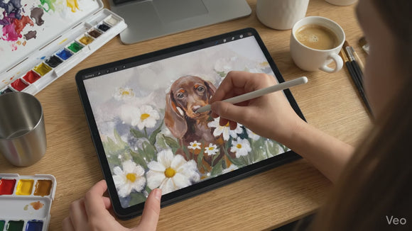 Custom Pet Portrait - Dog Memorial Gift, Cat Portrait Painting, Personalised Pet Art, Pet Loss, Dog Lover, Daisys - Illustration / Painting 3