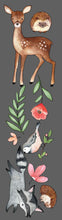 Forest Woodland Animal Wall Peel and Stick Removable Decals Watercolour - FOX BEAR DEER RABBIT HEDGEHOG RACOON