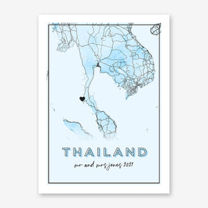 Custom Location World Map Poster