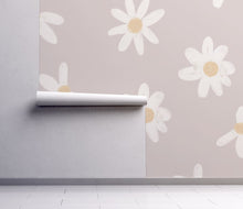 Painted Ditsy Daisy Peel and Stick Wall Mural - blush nursery neutral