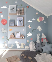 Cute Bunny with Balloons Nursery Wall Stickers / Decals - Childrens Bedroom, Rabbit Mural, New Baby, Kids Bedroom