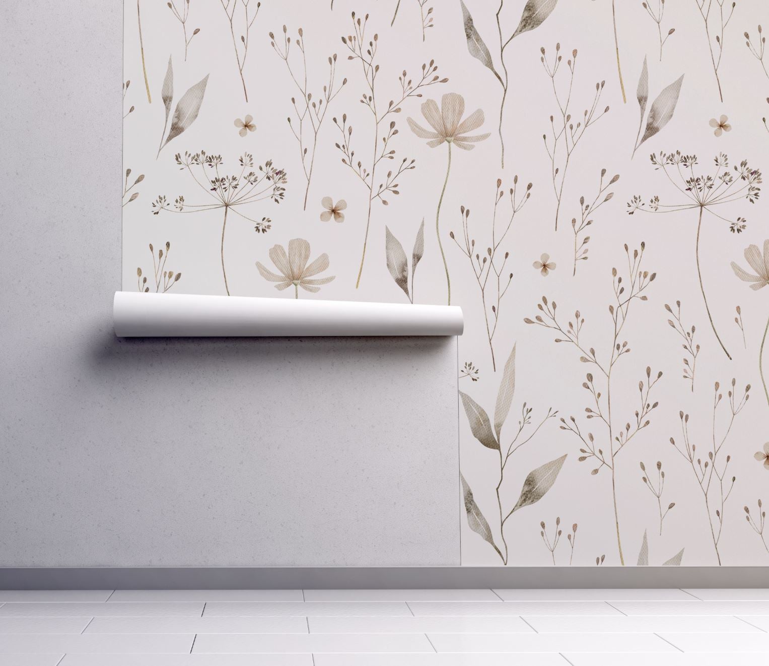 Painted Wildflower Meadow Flowers Peel and Stick Wall Mural