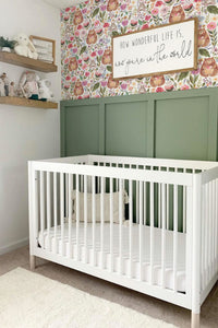NEW! Peel and Stick Bear and Bunny Floral Flower Nursery Baby Removable Wallpaper