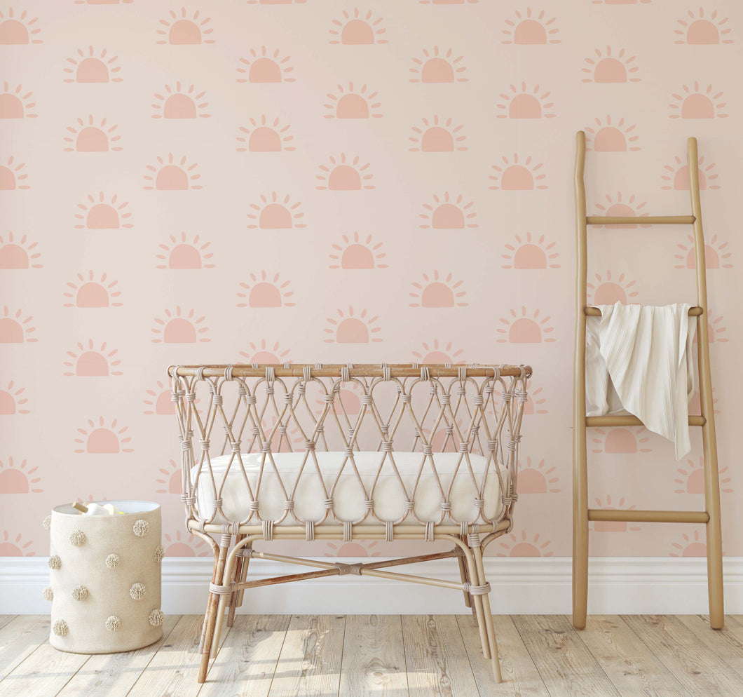 Boho Sunshine Neutral Wall Mural - Peel and Stick