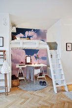 In the Clouds Blush and Blue Wall Mural, Removable Wallpaper, Peel And Stick, Wall Covering, Repositionable, Self adhesive, Wall Decor, Reusable