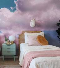 In the Clouds Blush and Blue Wall Mural, Removable Wallpaper, Peel And Stick, Wall Covering, Repositionable, Self adhesive, Wall Decor, Reusable
