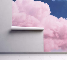 In the Clouds Blush and Blue Wall Mural, Removable Wallpaper, Peel And Stick, Wall Covering, Repositionable, Self adhesive, Wall Decor, Reusable