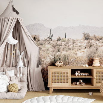 Cactus Desert Ranch Wall Mural - Wallpaper Traditional or Peel and Stick