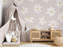 Painted Ditsy Daisy Peel and Stick Wall Mural - blush nursery neutral